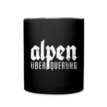 Alpen Überquerung - outdoor wandern biken - Tasse einfarbig - Schwarz - Vorne