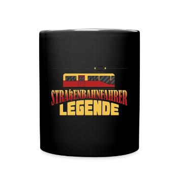 Straßenbahnfahrer Legende - Tasse einfarbig - Schwarz - Vorne