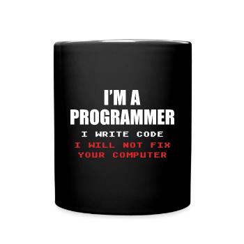 Programmierer Geek Computer Programmierung Coder L - Tasse einfarbig - Schwarz - Vorne
