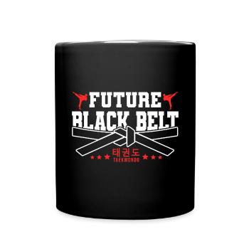 TKD Korean Martial Arts Tae Kwon - Tasse einfarbig - Schwarz - Vorne