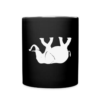 Elephant on its back - Full Colour Mug - black - Front