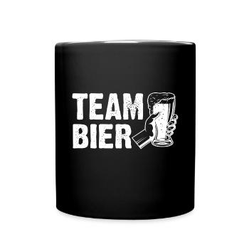 Team Bier - Tasse einfarbig - Schwarz - Vorne