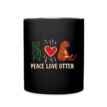 Drôle de loutre mignon animal loutre de mer amusant Liebh - Mug uni - noir - Devant
