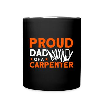 Fier Papa Père Charpentier Père Famille - Mug uni - noir - Devant