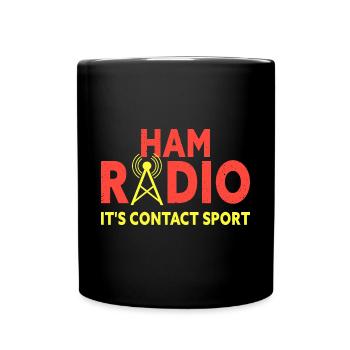 Ham Radio It's Contact Sport Funny Amateur Ham - Full Colour Mug - black - Front