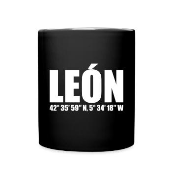 León Coordinates - Full Colour Mug - black - Front