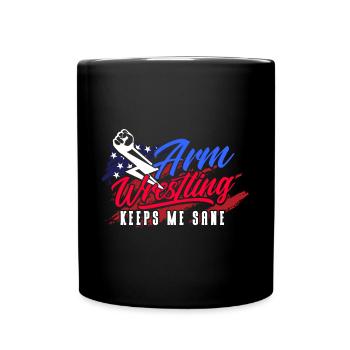 Le bras de fer me garde dans l’ le bras de fer - Mug uni - noir - Devant