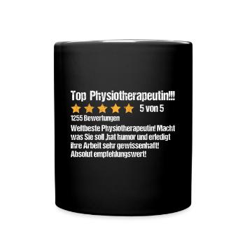 Physiotherapeutin Dankeschön Geschenkideen Angehen - Tasse einfarbig - Schwarz - Vorne
