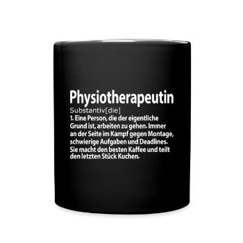 Physiotherapeutin Dankeschön Geschenkideen Angehen - Tasse einfarbig - Schwarz - Vorne