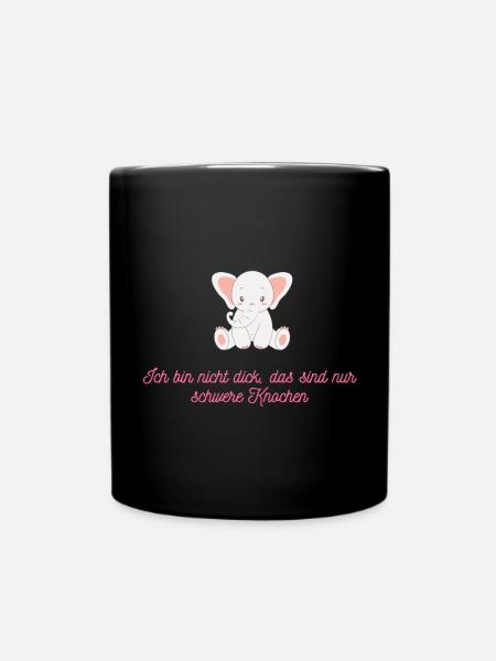 schwere Knochen - Tasse einfarbig - Schwarz