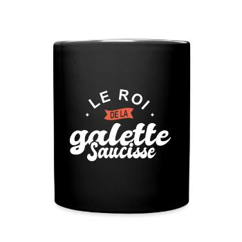 roi de la galette saucisse breton bretagne cuisine - Mug uni - noir - Devant