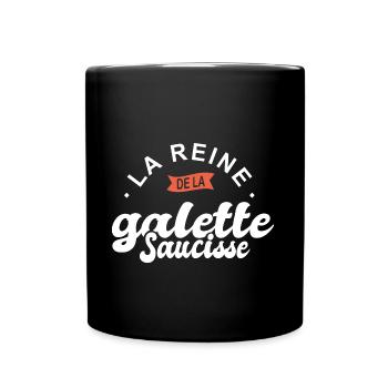 reine la galette saucisse breton bretagne cuisine - Mug uni - noir - Devant