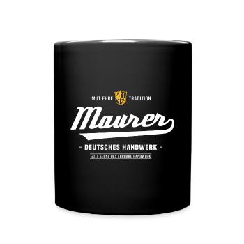 Maurer Maurermeister Maurer Zunftzeichen Handwerk - Tasse einfarbig - Schwarz - Vorne