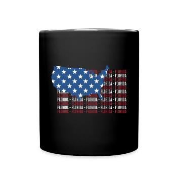 American FLAG FLORIDA city - Patriotic Gift - Full Colour Mug - black - Front