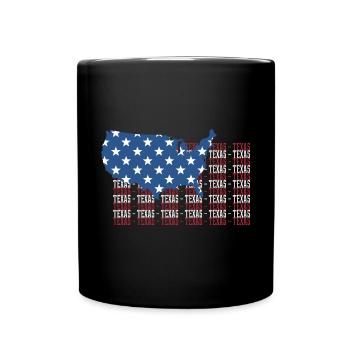 American FLAG TEXAS city - Patriotic Gift - Full Colour Mug - black - Front