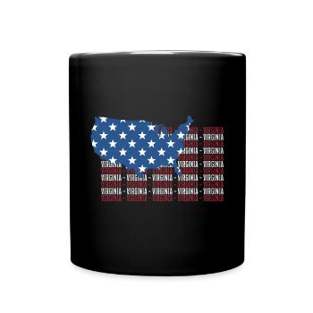 American FLAG VIRGINIA city - Patriotic Gift - Full Colour Mug - black - Front
