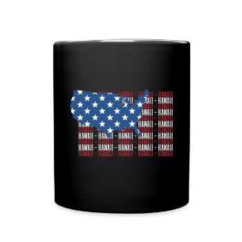 American FLAG HAWAII city - Patriotic Gift - Full Colour Mug - black - Front