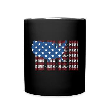 American FLAG INDIANA city - Patriotic Gift - Full Colour Mug - black - Front