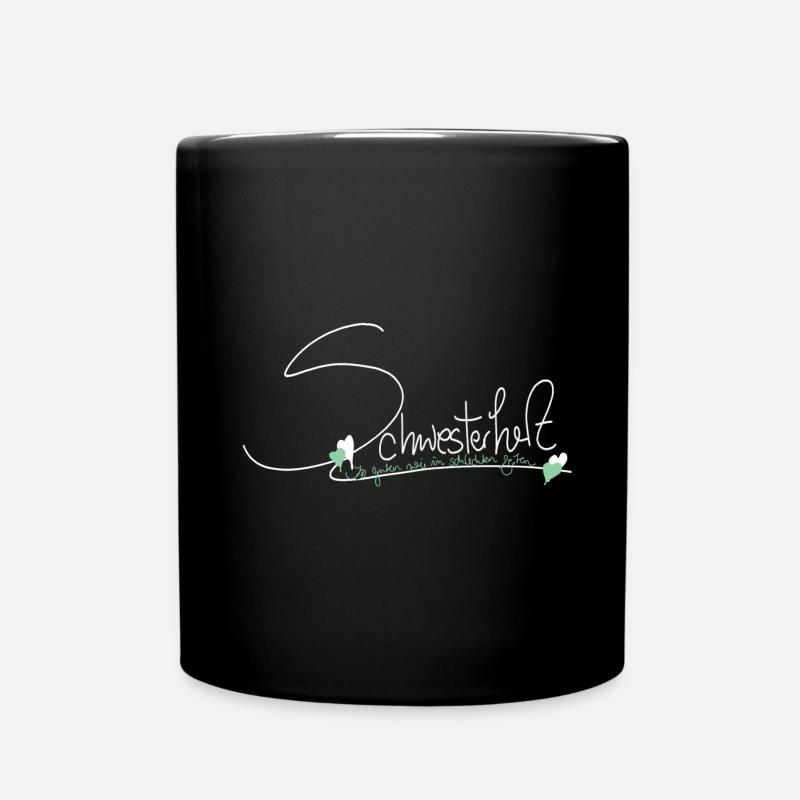 Sister Schwester Schwesterherz - Tasse einfarbig - Schwarz