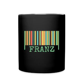 Strichcode Franz - Tasse einfarbig - Schwarz - Vorne