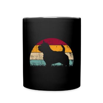 Norwich Terrier Dog Vintage Retro - Full Colour Mug - black - Front