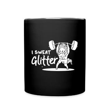 Einhorn Muskel Workout Fitness Training Sport - Tasse einfarbig - Schwarz - Vorne