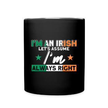 Ireland Irish Flag Irish Wife Gift - Full Colour Mug - black - Front