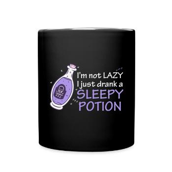 Lustige Hexe Schlafen Schläfrig Witch Potion - Tasse einfarbig - Schwarz - Vorne
