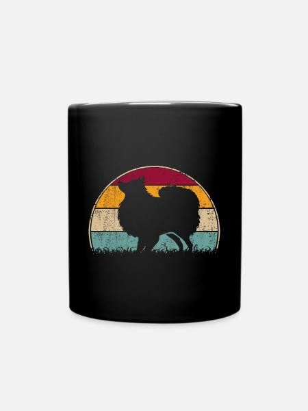 Japan Japanischer Japanese Spitz Hund Vintage - Tasse einfarbig - Schwarz