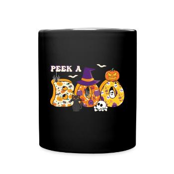 Halloween Pumpkin Witch - Full Colour Mug - black - Front