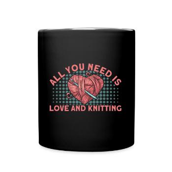 Stricken Stricken Liebhaber Stricken Geschenk - Tasse einfarbig - Schwarz - Vorne