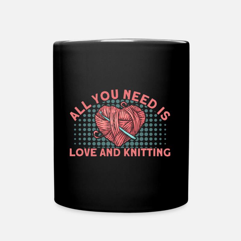 Stricken Stricken Liebhaber Stricken Geschenk - Tasse einfarbig - Schwarz