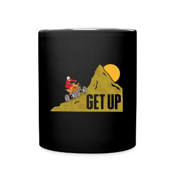 Get Up ATV Design für Quad-Fahrer - Tasse einfarbig - Schwarz - Vorne
