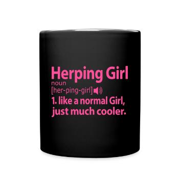 Herping Herpétologie Herpétologiste Fille Maman Rose - Mug uni - noir - Devant