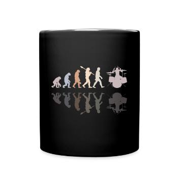 Evolution de l’homme Drums Band Retro Vintage Drummer - Mug uni - noir - Devant