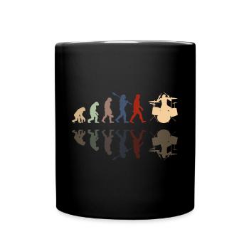 Evolution de l’homme Drums Band Retro Vintage Drummer - Mug uni - noir - Devant