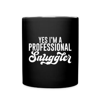 Yes, I'm A Professional Snuggler - Full Colour Mug - black - Front