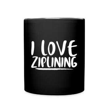 I Love Ziplining 3 - Tasse einfarbig - Schwarz - Vorne
