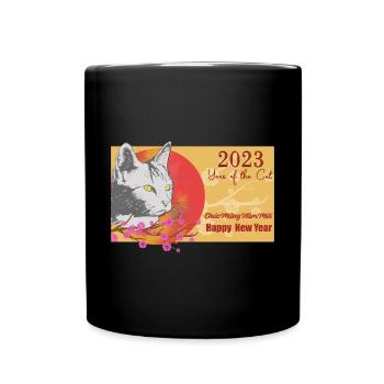 Chat du Nouvel An vietnamien 2023 I Cadeau - Mug uni - noir - Devant