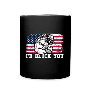 American Football Player American Footba - Full Colour Mug - black - Front