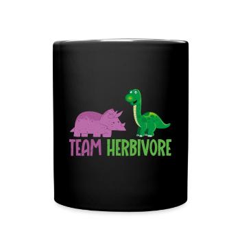 Team Herbivore Vegan Vegetarian - Full Colour Mug - black - Front
