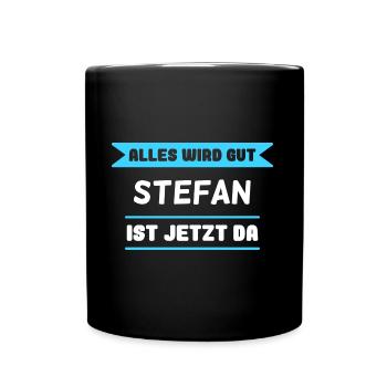 Stefan Name Design für stolze Stefans - Tasse einfarbig - Schwarz - Vorne