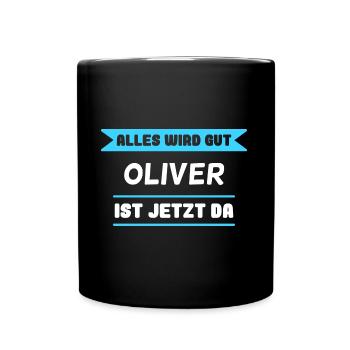 Oliver Name Design für stolze Oliver - Tasse einfarbig - Schwarz - Vorne