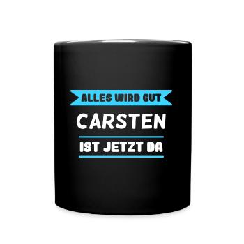Carsten Name Design für stolze Carstens - Tasse einfarbig - Schwarz - Vorne