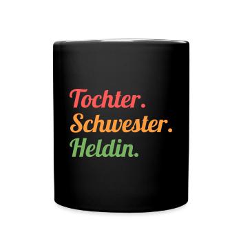 Geschwister Familie Schwestern Schwester - Tasse einfarbig - Schwarz - Vorne