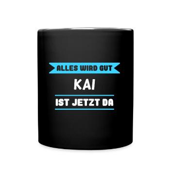 Kai Name Design für stolze Kais - Tasse einfarbig - Schwarz - Vorne