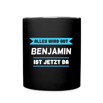 Benjamin Name Design für stolze Benjamins - Tasse einfarbig - Schwarz - Vorne