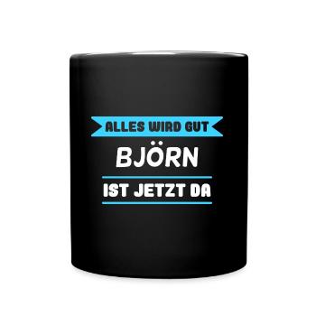 Björn Name Design für stolze Björns - Tasse einfarbig - Schwarz - Vorne