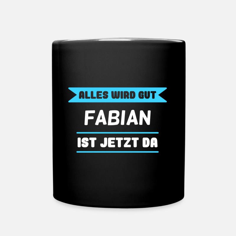 Fabian Name Design für stolze Fabians - Tasse einfarbig - Schwarz