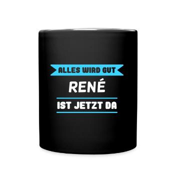 René Name Design für stolze Renés - Tasse einfarbig - Schwarz - Vorne